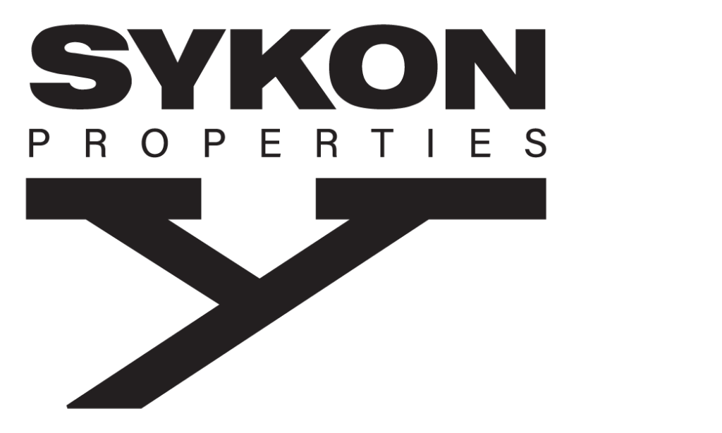 Sykon Properties official logo in white, representing a leading real estate agency in Dubai.